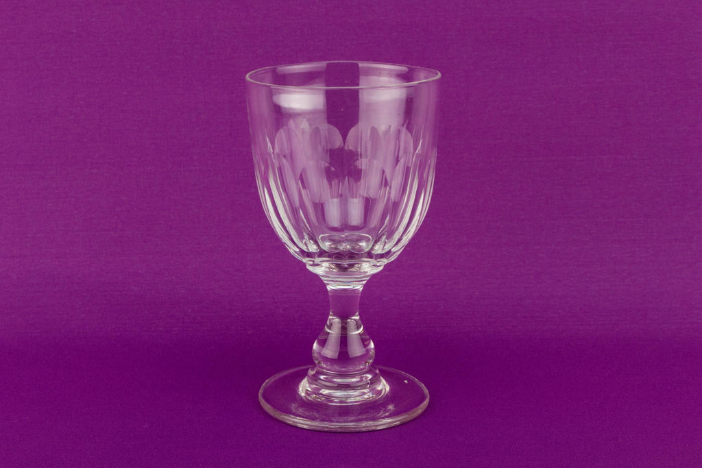 Glass Medium Victorian Wine Glass, English Late 19th Century