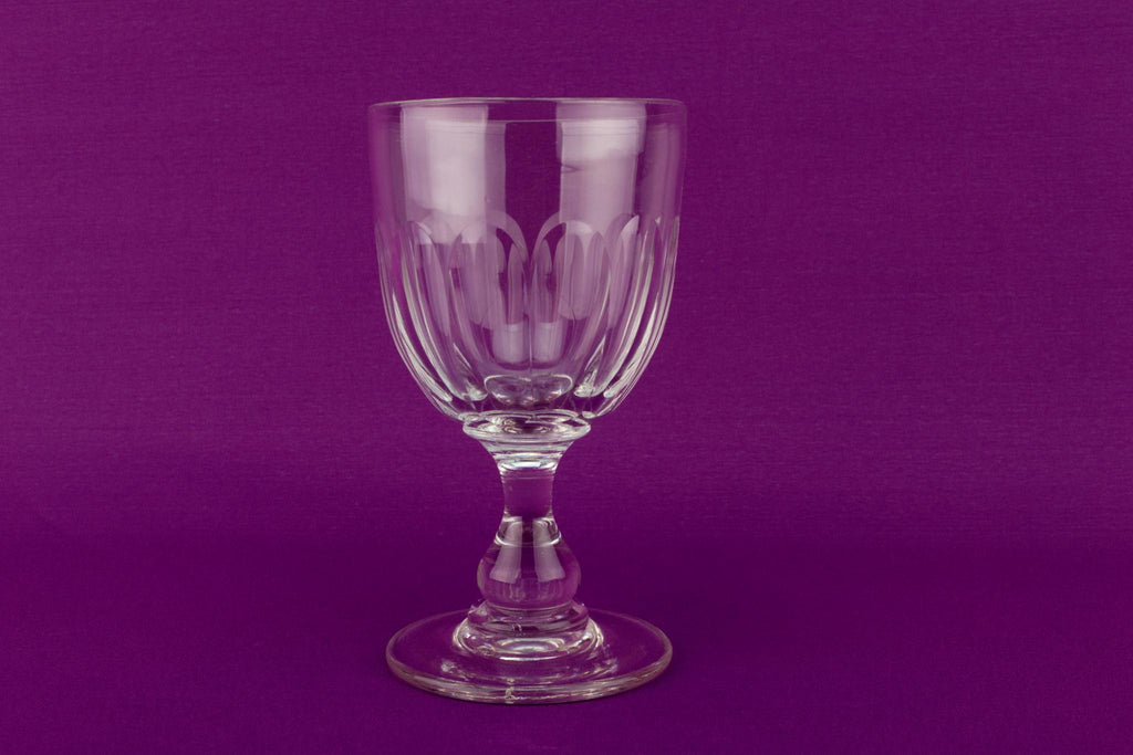 Glass Medium Victorian Wine Glass, English Late 19th Century