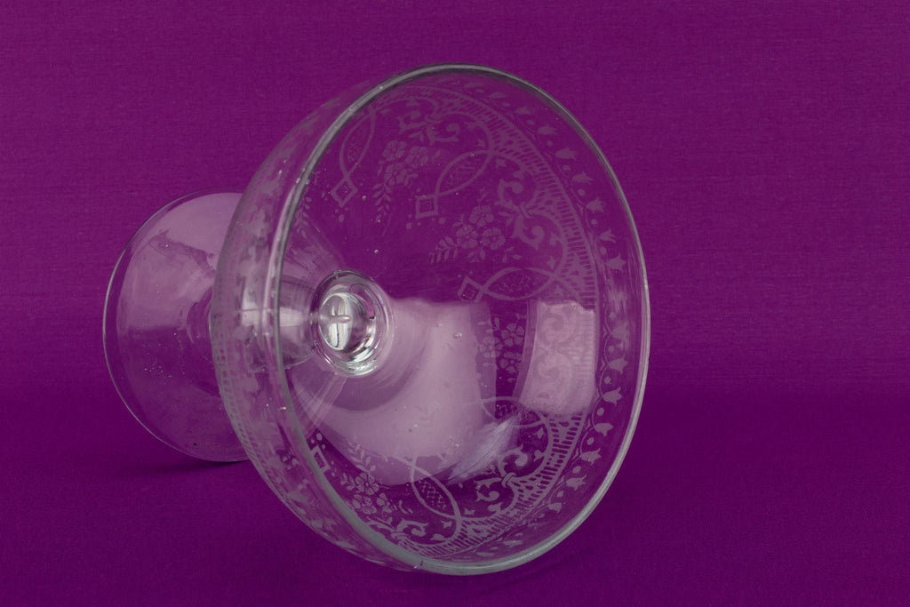 Frosted Glass Serving Bowl, English 19th Century