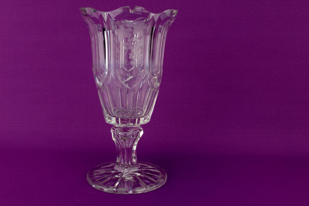 High Victorian Cut Glass Vase, English 1870s