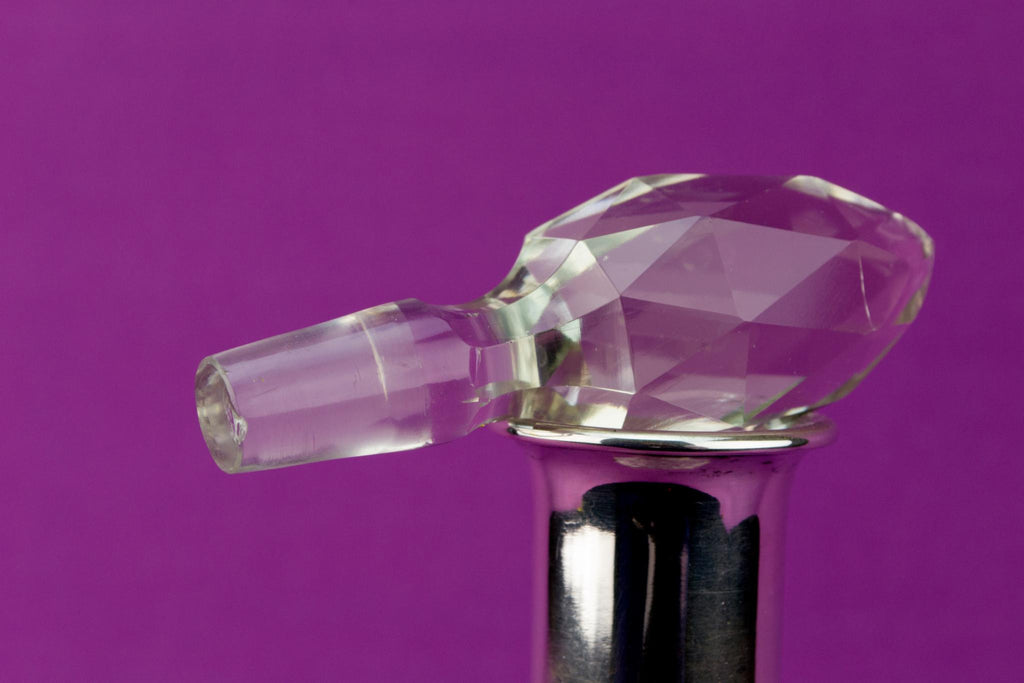 Cut Glass & Silver Bitters Decanter 1930s