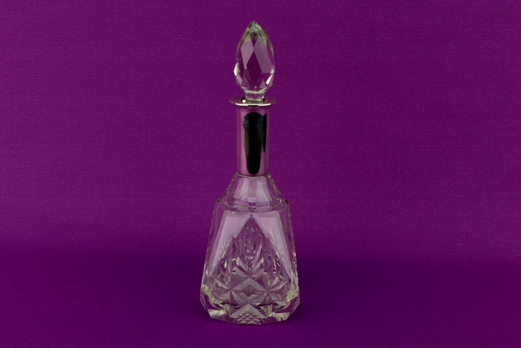 Cut Glass & Silver Bitters Decanter 1930s