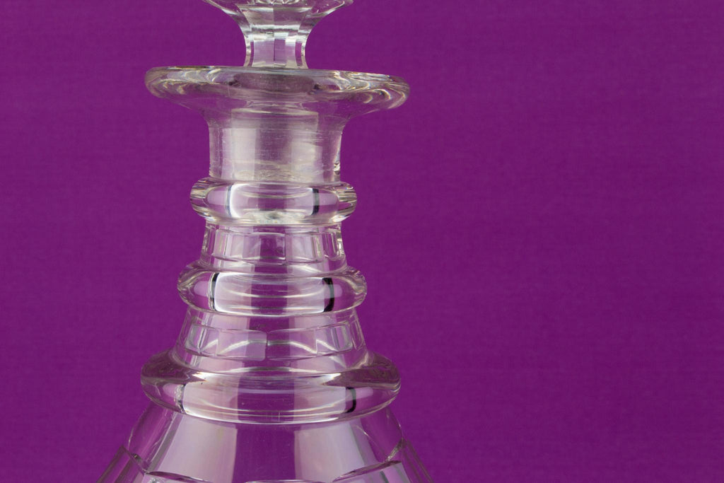 2 Large Georgian Glass Decanters, English Early 1800s