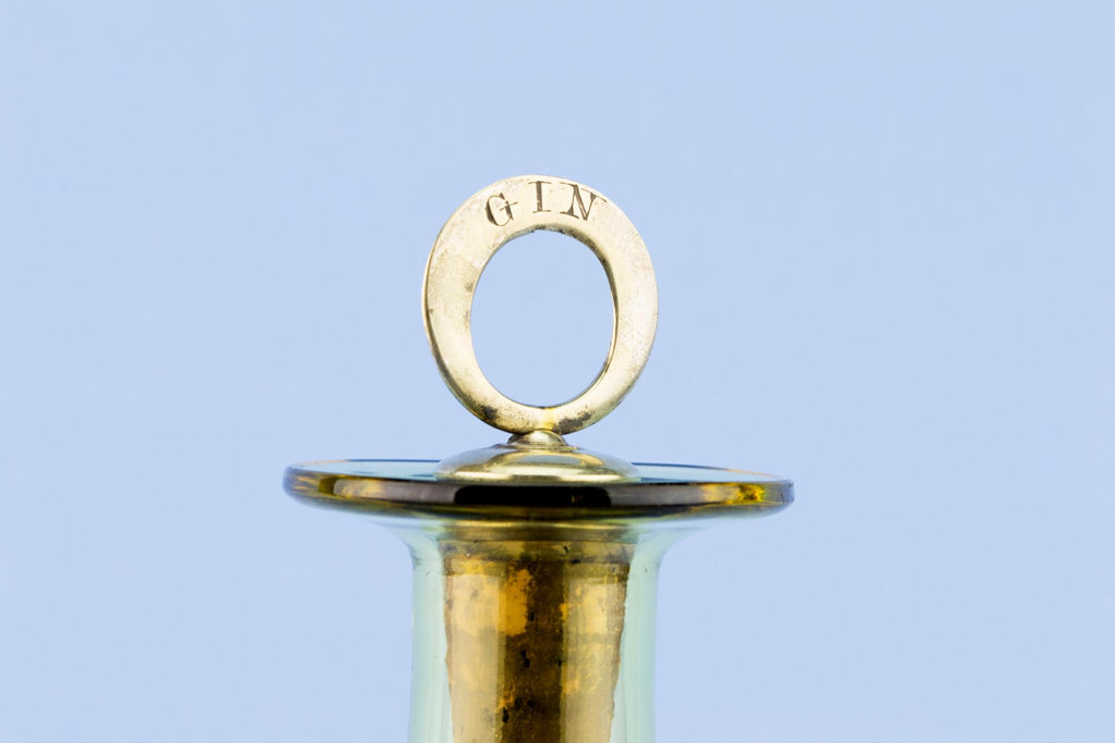 Blown Yellow Glass Gin Decanter, English Circa 1800