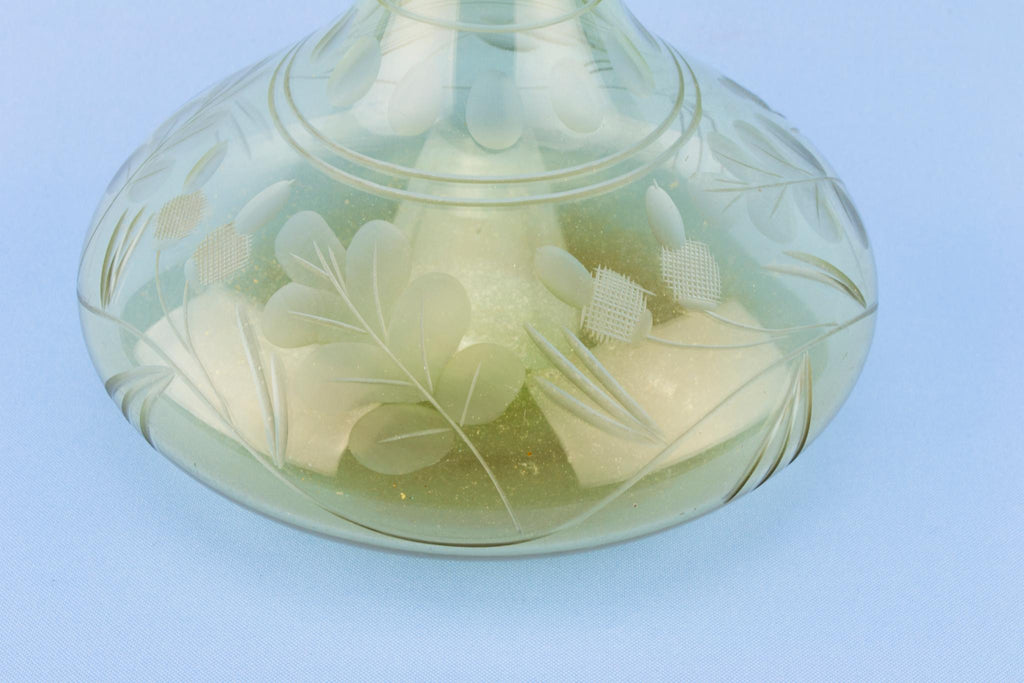 Blown Yellow Glass Gin Decanter, English Circa 1800