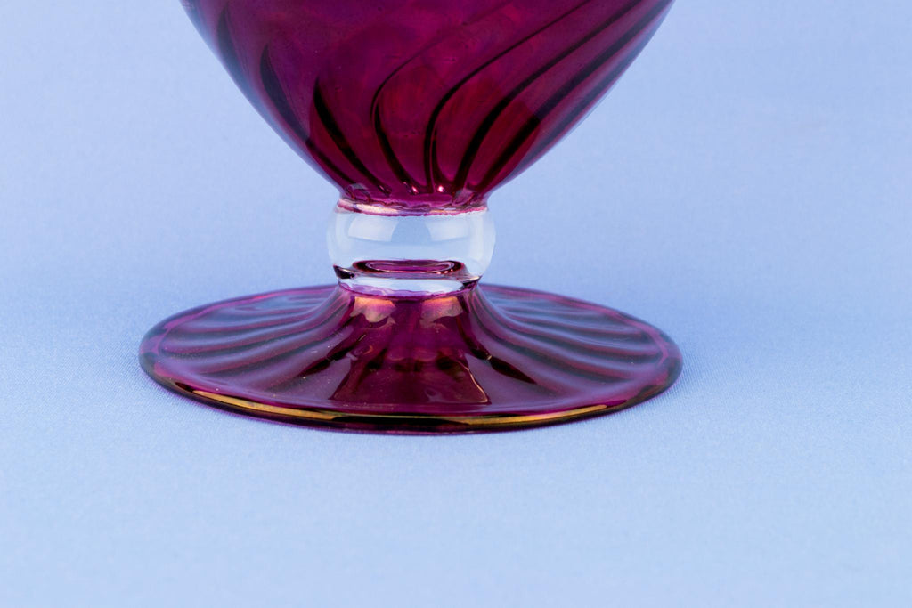 Thin Red Glass Decanter, English Circa 1900
