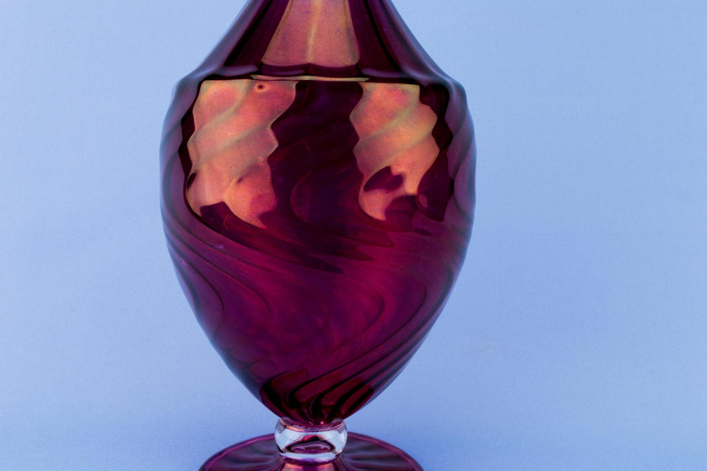 Thin Red Glass Decanter, English Circa 1900