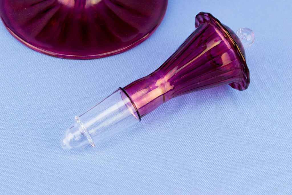 Thin Red Glass Decanter, English Circa 1900