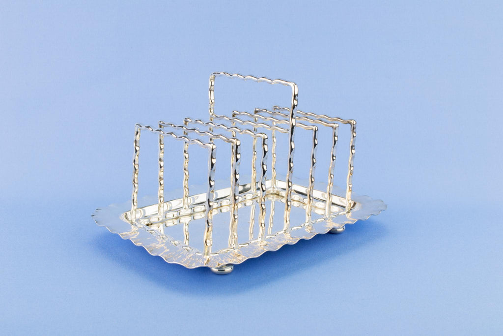 Silver Plated Arts & Crafts Toast Rack, English Circa 1900