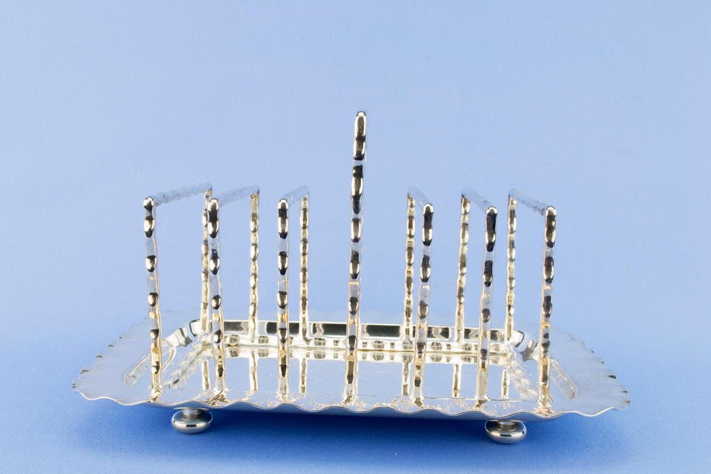 Silver Plated Arts & Crafts Toast Rack, English Circa 1900