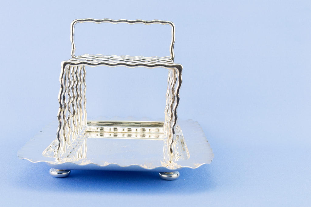 Silver Plated Arts & Crafts Toast Rack, English Circa 1900