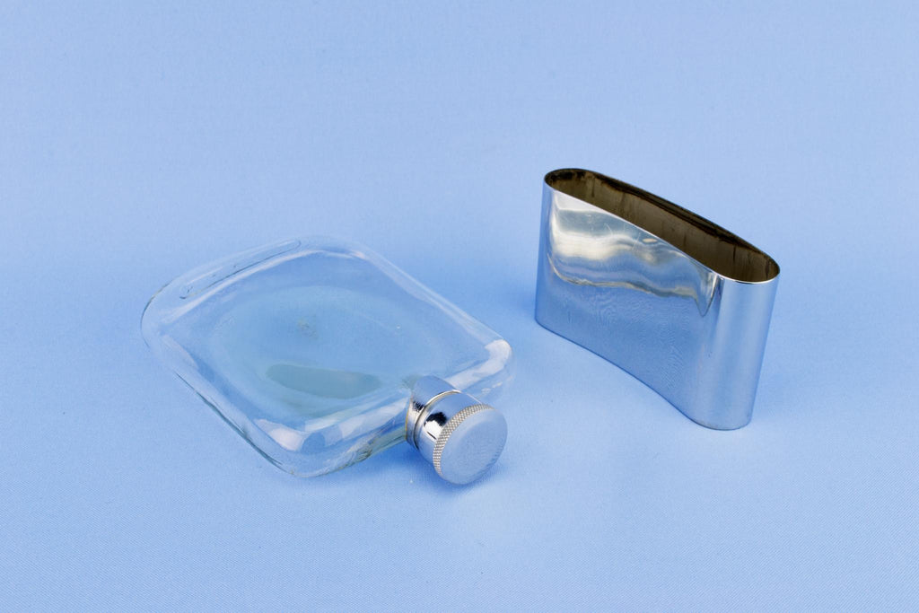 Glass & Metal Hip Flask