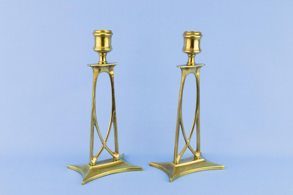Art Nouveau Candlesticks, English Circa 1900