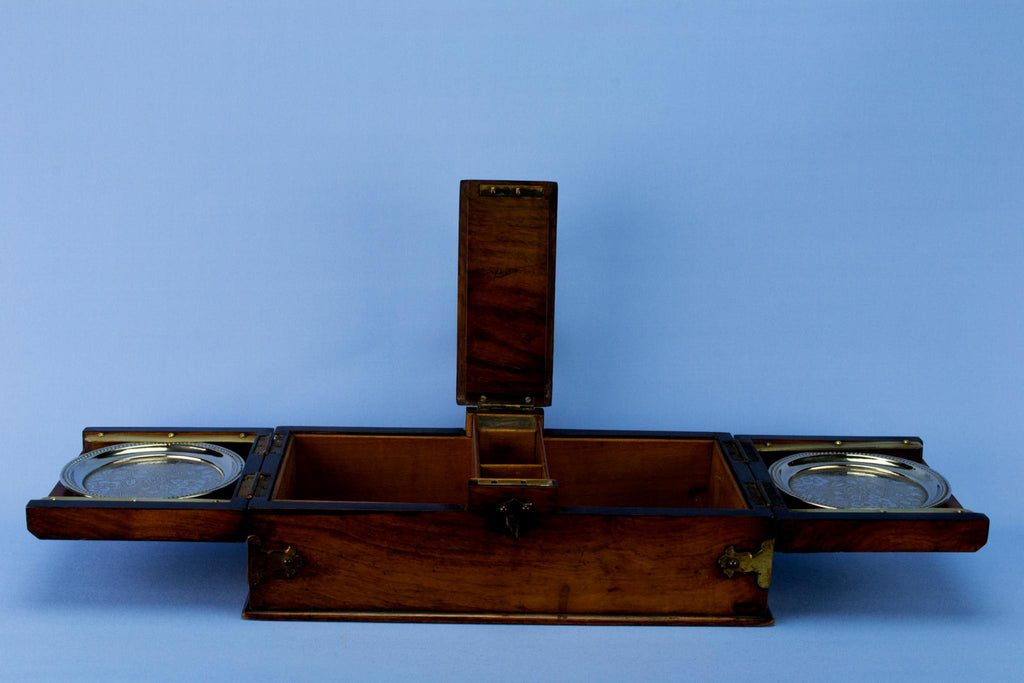 Burr Walnut Cigar Box, English Circa 1880
