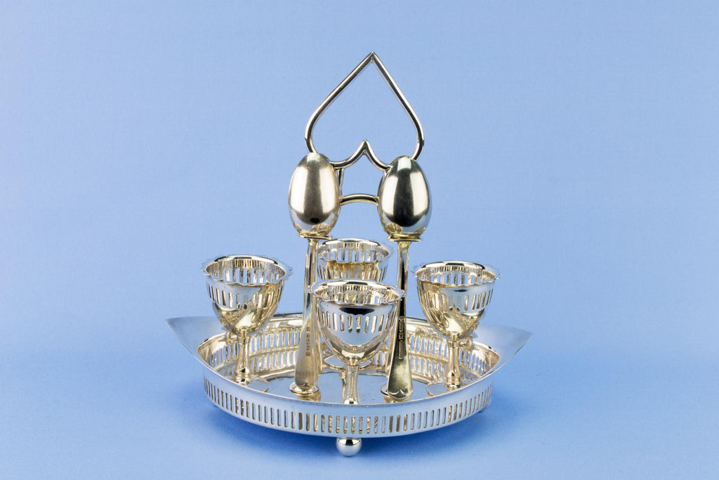 Silver Plated Egg Serving Tray, English Circa 1900