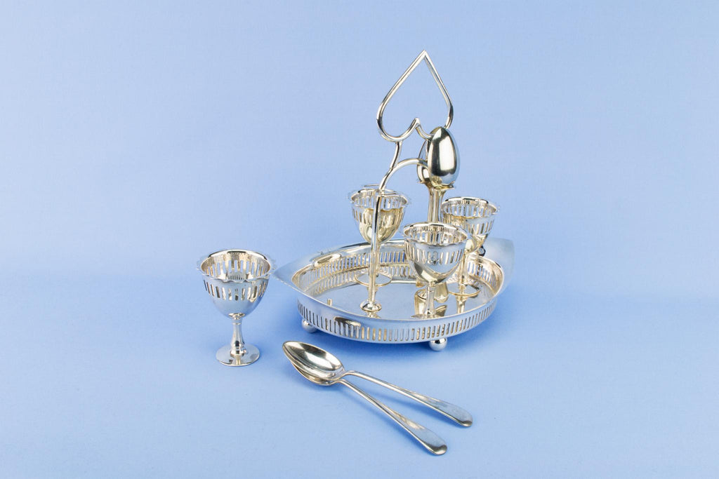 Silver Plated Egg Serving Tray, English Circa 1900
