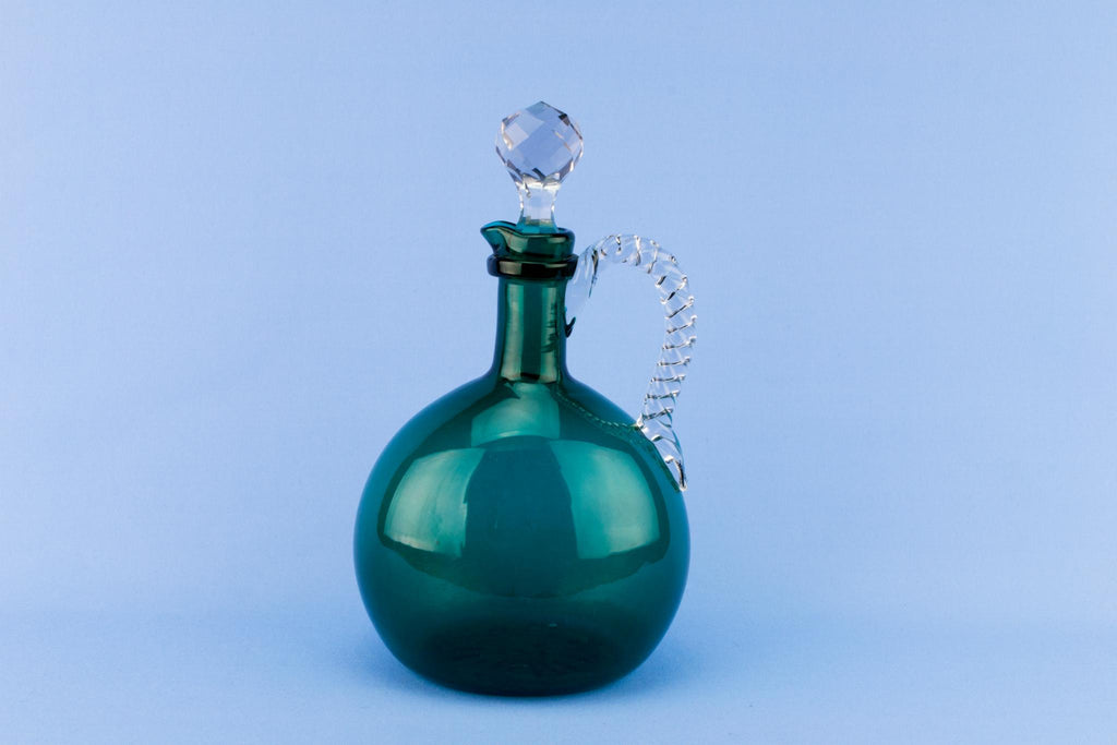 Green Glass Decanter, English Circa 1900