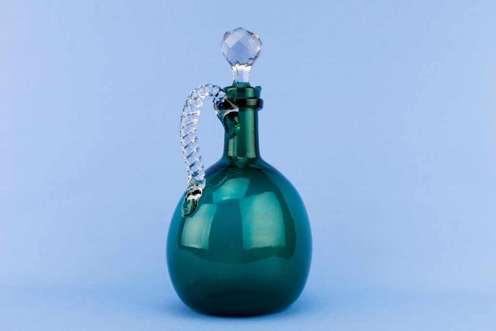 Green Glass Decanter, English Circa 1900