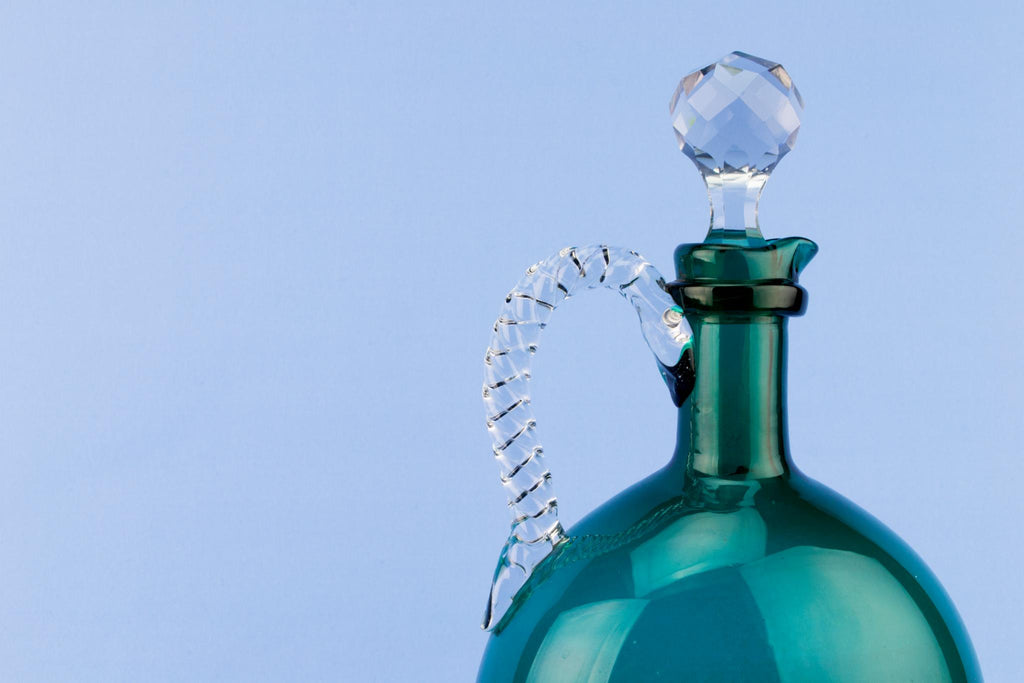Green Glass Decanter, English Circa 1900
