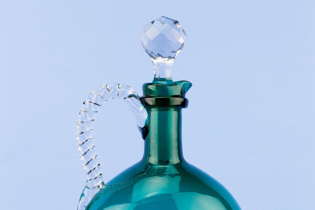 Green Glass Decanter, English Circa 1900