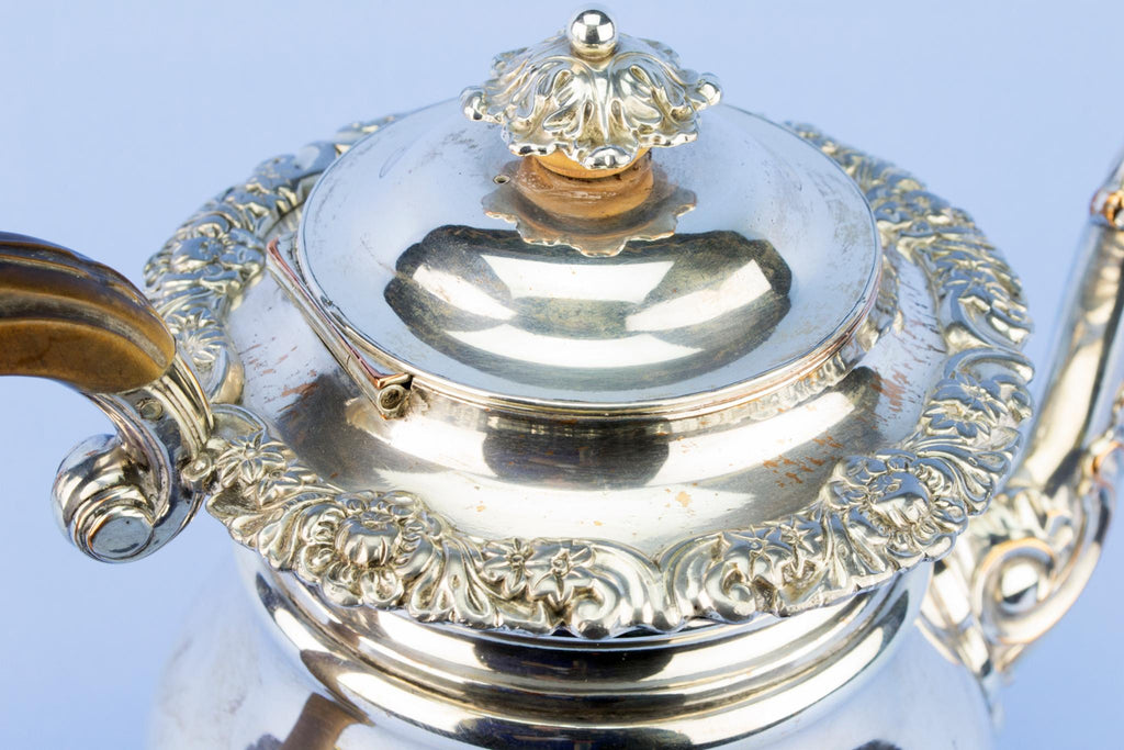 Large Silver Plated Teapot, English Circa 1820