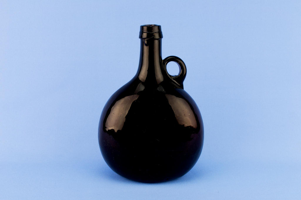 Blown Glass Flask Carafe, English Early 1800s