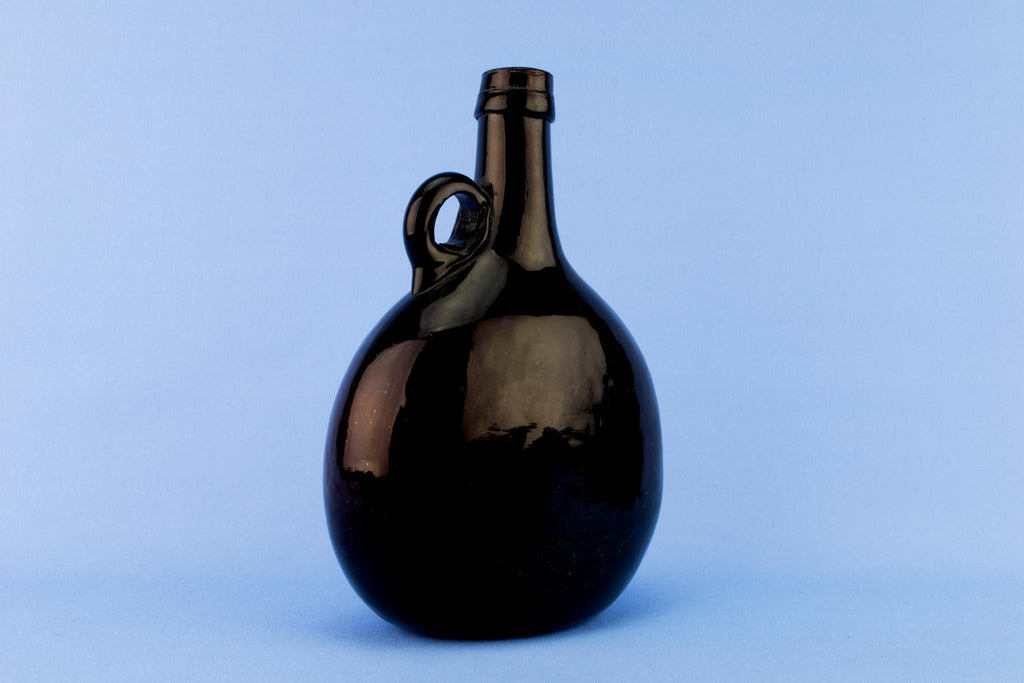Blown Glass Flask Carafe, English Early 1800s
