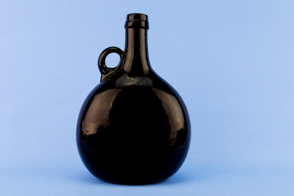 Blown Glass Flask Carafe, English Early 1800s