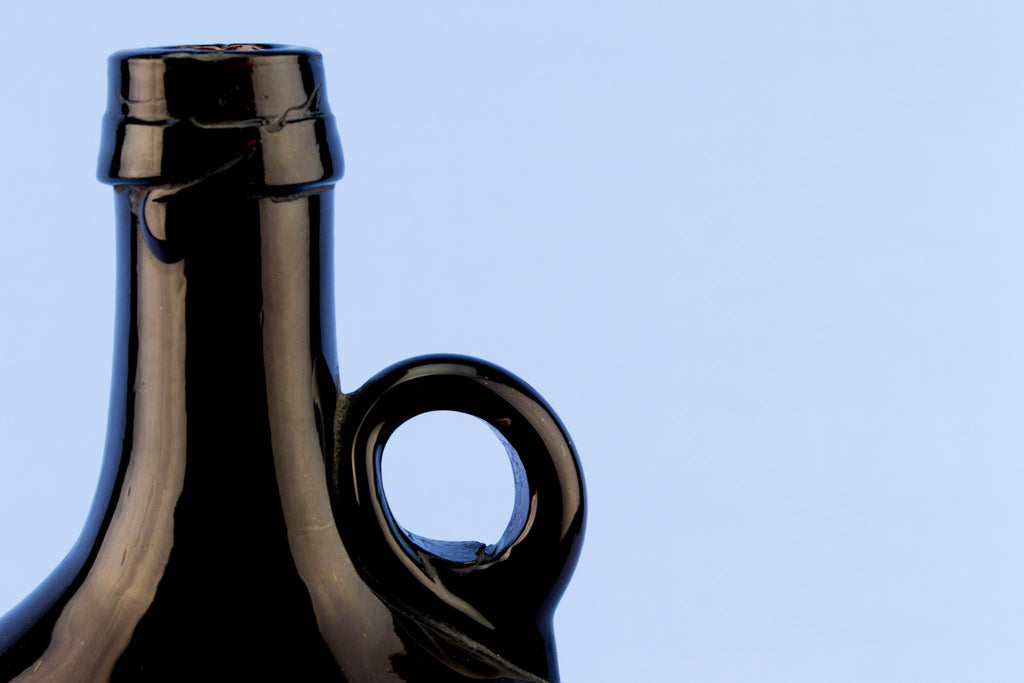 Blown Glass Flask Carafe, English Early 1800s