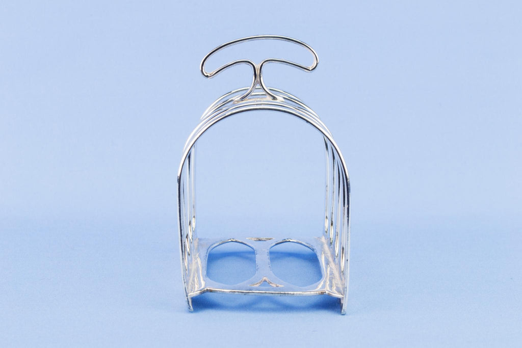 Silver Plated Small Art Deco Toast Rack, English 1930s