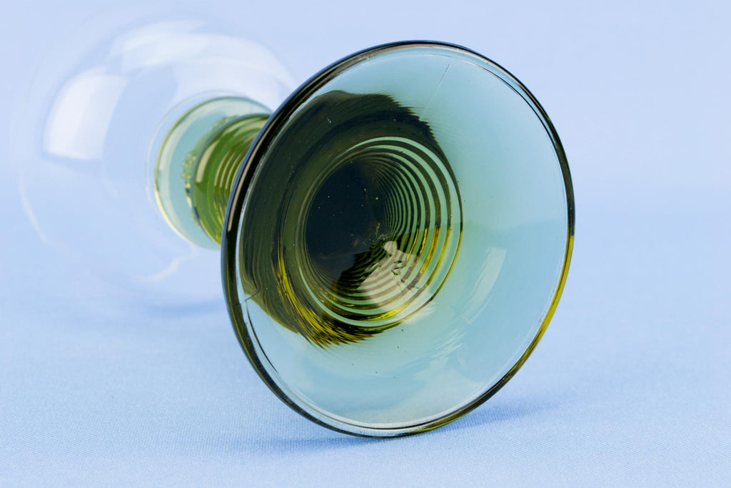 6 Green Dessert Wine Glasses, German 1960s