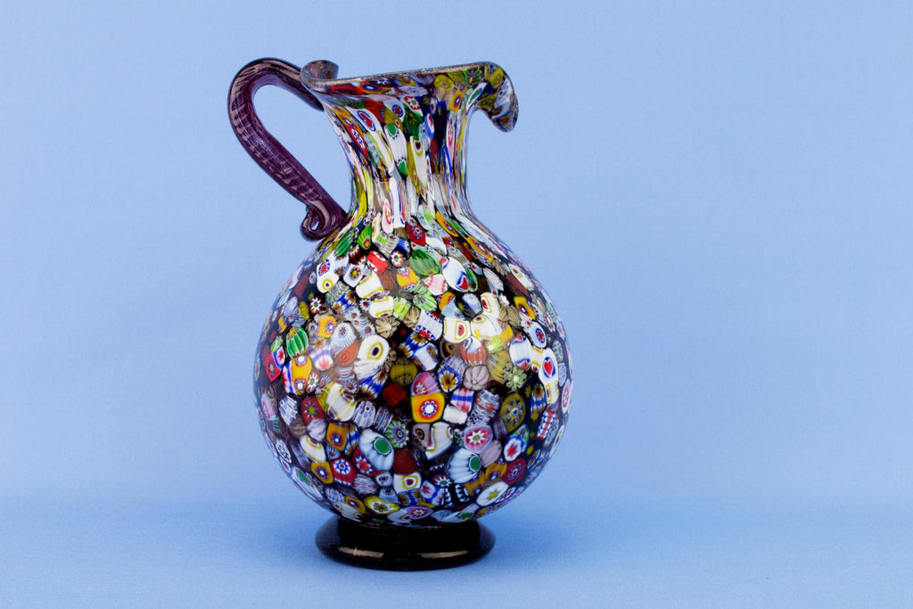 Millefiori Glass Jug, Italian Circa 1900