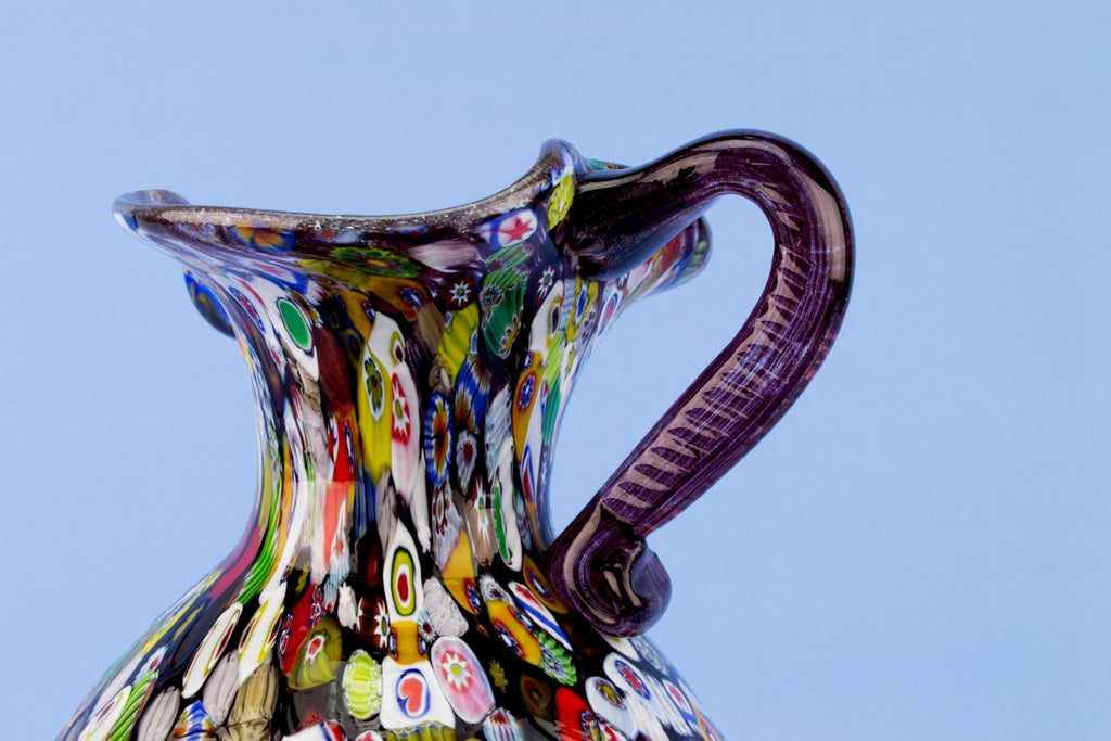 Millefiori Glass Jug, Italian Circa 1900