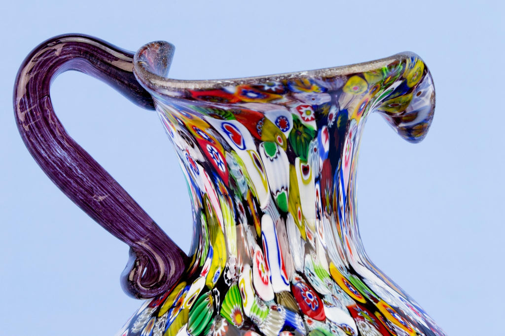 Millefiori Glass Jug, Italian Circa 1900