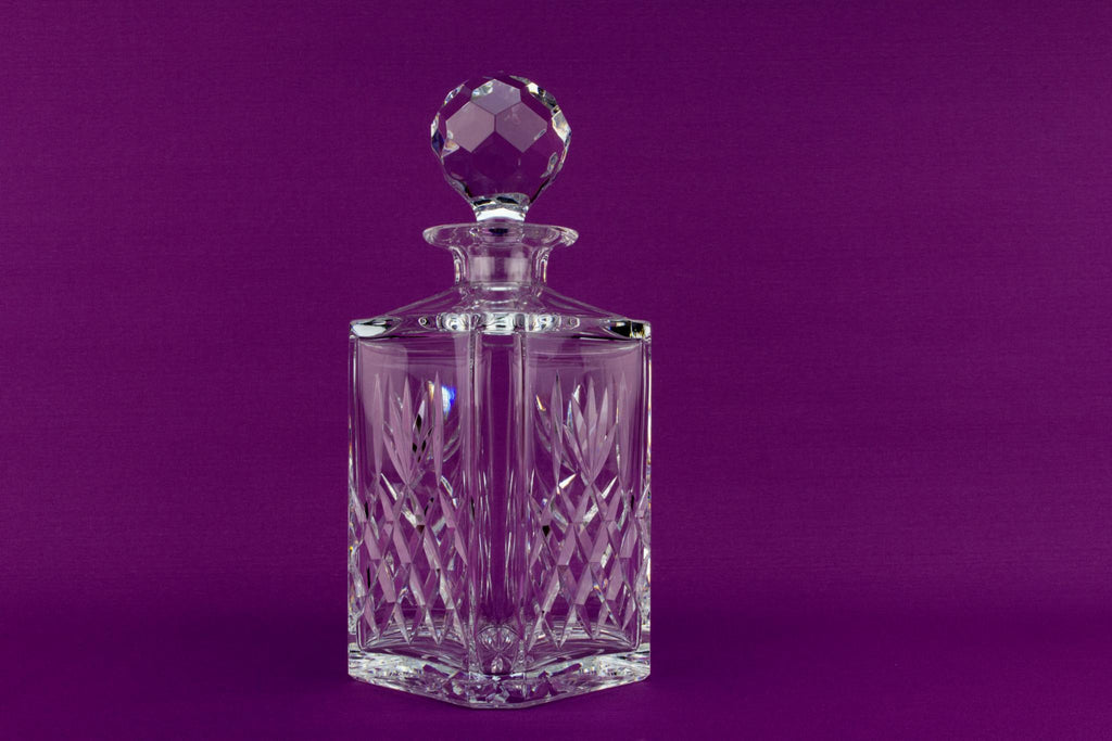 Cut Glass Square Decanter by Thomas Webb