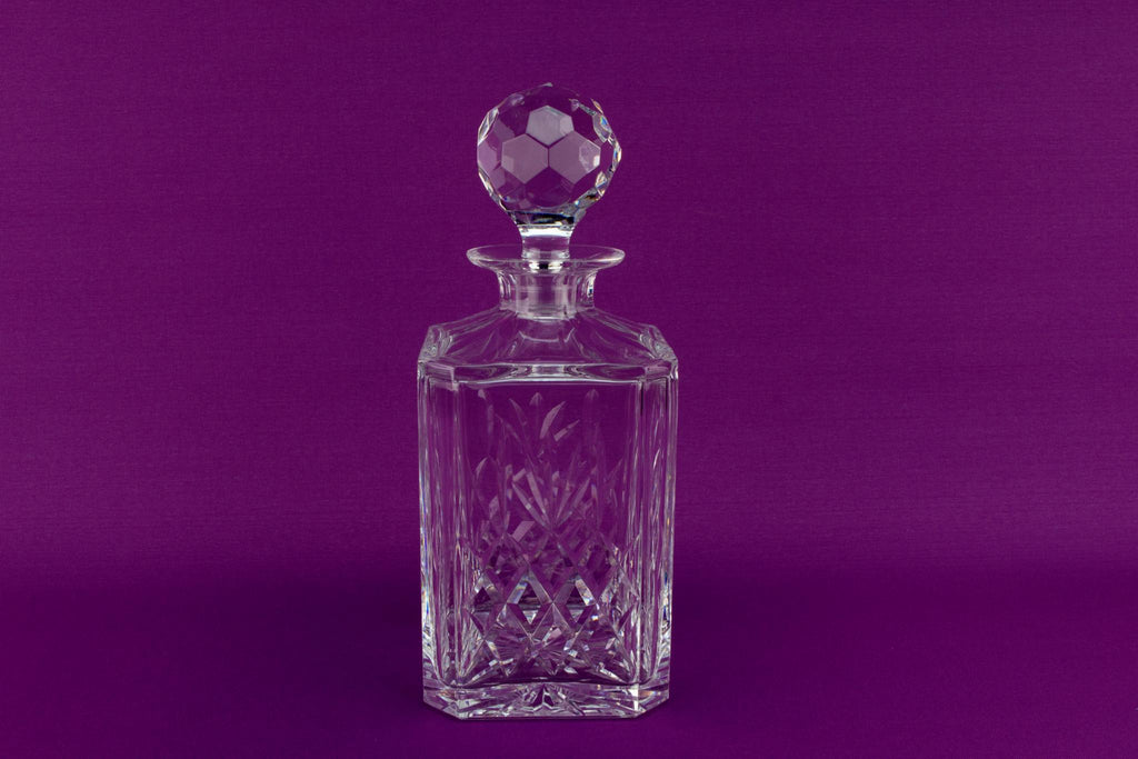 Cut Glass Square Decanter by Thomas Webb