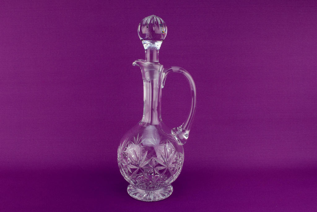 Tall Cut Glass Wine Decanter