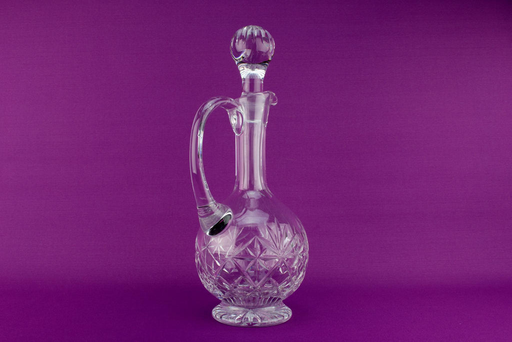 Tall Cut Glass Wine Decanter