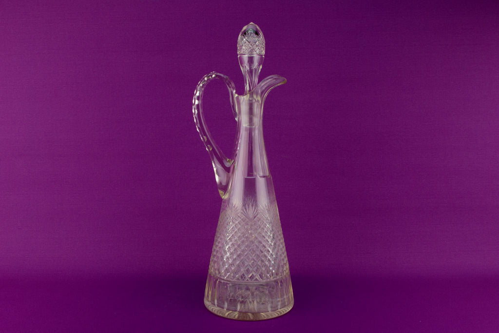 Two Cut Glass Wine Carafes, English Circa 1900