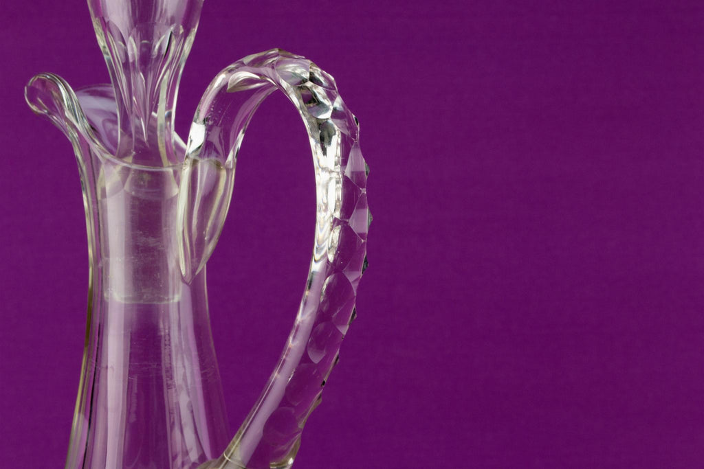 Two Cut Glass Wine Carafes, English Circa 1900