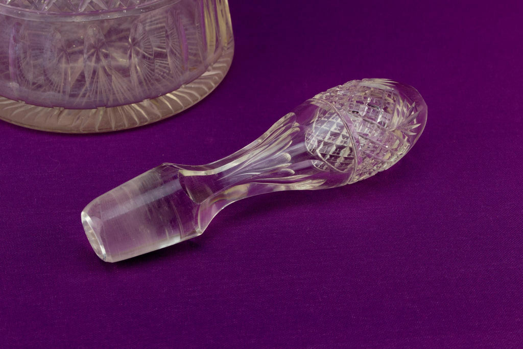 Two Cut Glass Wine Carafes, English Circa 1900