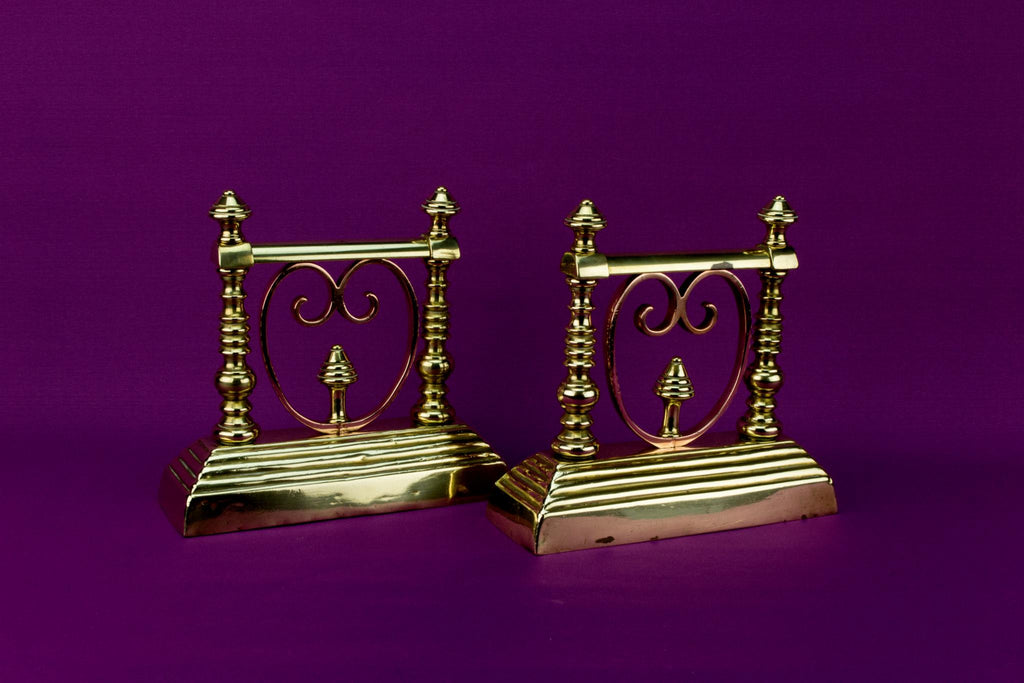 2 Arts & Crafts Fireplace End Irons, English late 19th century