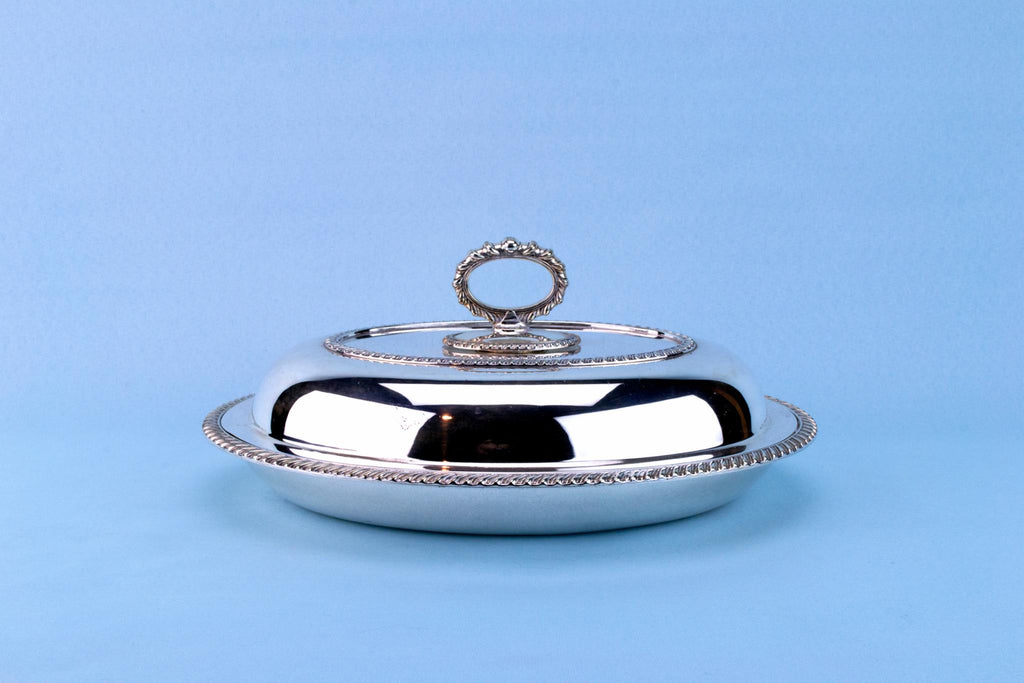 Silver Plated Edwardian Serving Dish, English Early 1900s