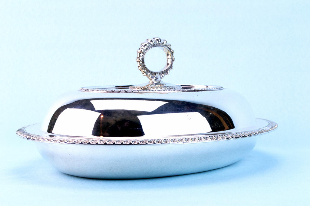 Silver Plated Edwardian Serving Dish, English Early 1900s