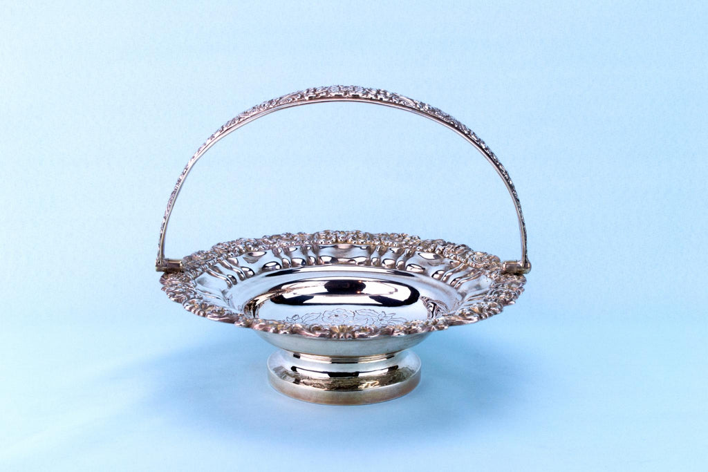 Silver Plated Fruit Basket, English Mid 19th Century