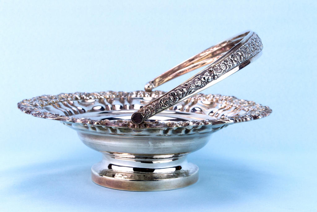 Silver Plated Fruit Basket, English Mid 19th Century