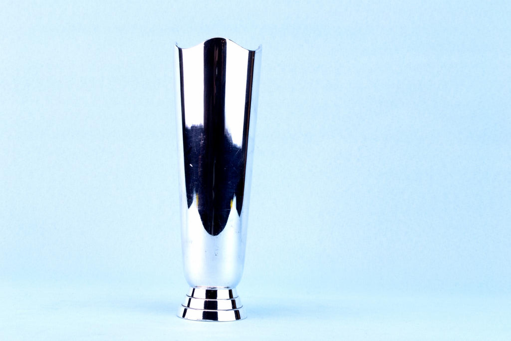 Silver Plated Small Art Deco Vase, English 1930s