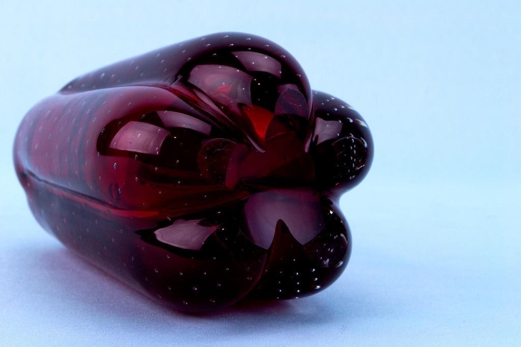 Ruby Red Glass Vase by Whitefriars, English Circa 1970