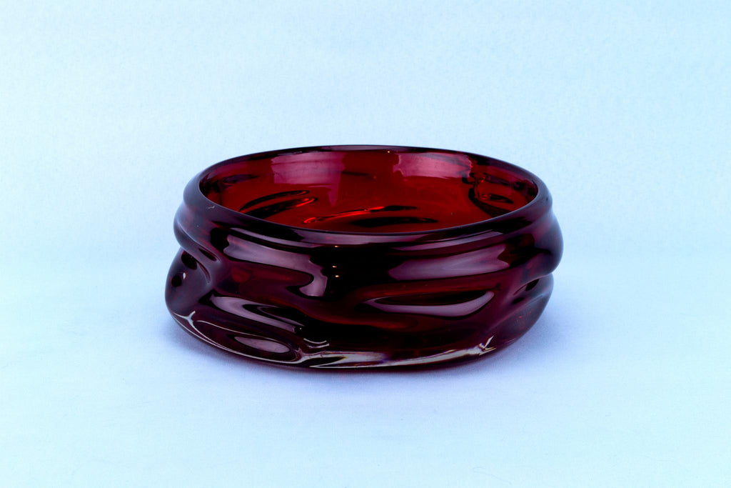 Ruby Red Glass Decorative Bowl by Whitefriars