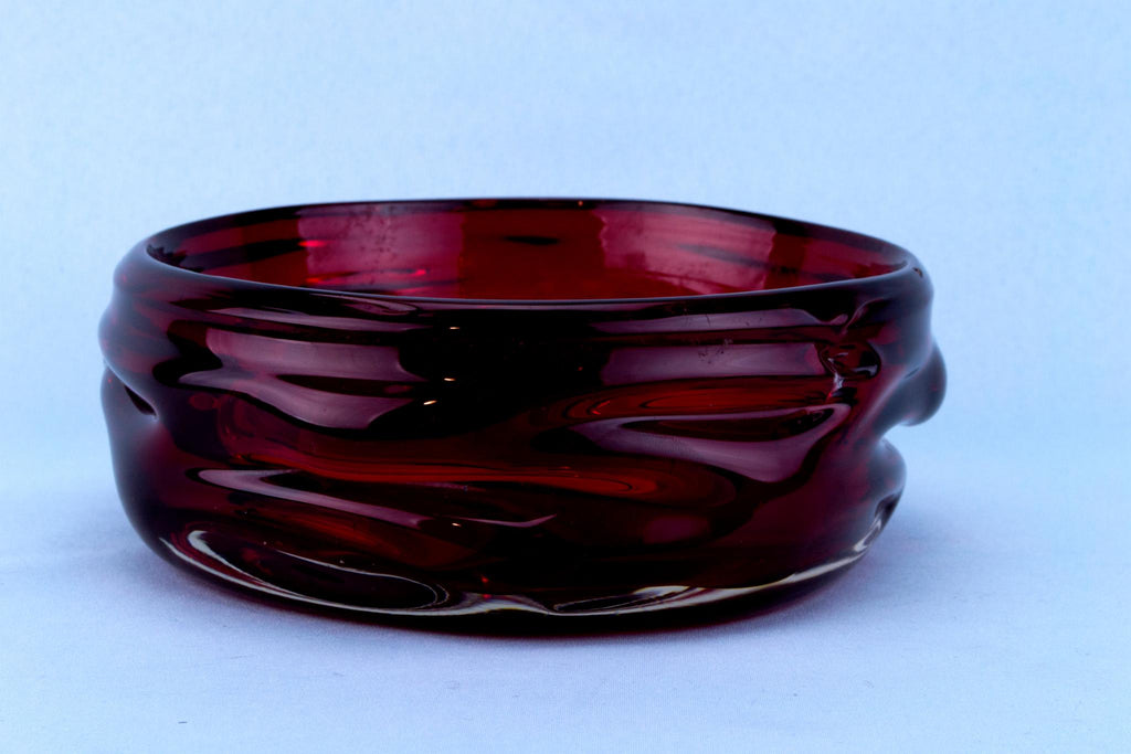 Ruby Red Glass Decorative Bowl by Whitefriars